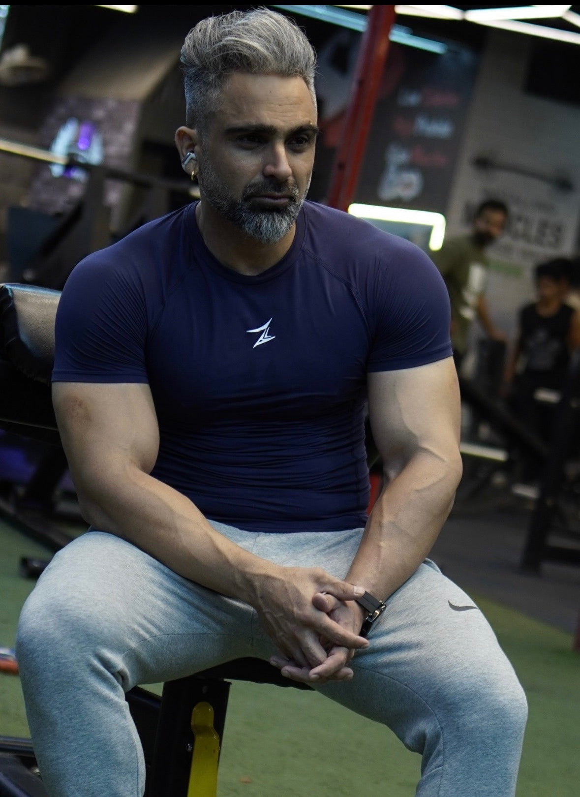 Men's compression T-shirt Night Blue