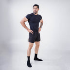 ZYAVE Men's Black Compression T-Shirt - Athletic Fit