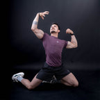 ZYAVE Men's Plum Compression T-Shirt - Athletic Action Pose