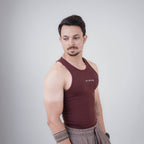 ZYAVE Men's Red Wine Ribbed Tank Top - Side View